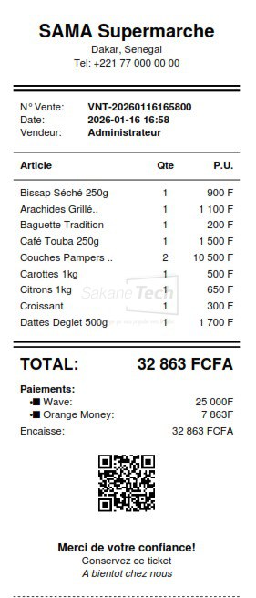 Logiciel SAMA Supermarché  avec IA - Licence à vie — Sakane Tech · Sakane Tech