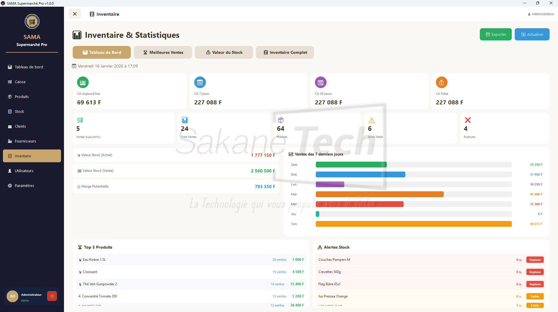 Logiciel SAMA Supermarché  avec IA - Licence à vie — Sakane Tech · Sakane Tech
