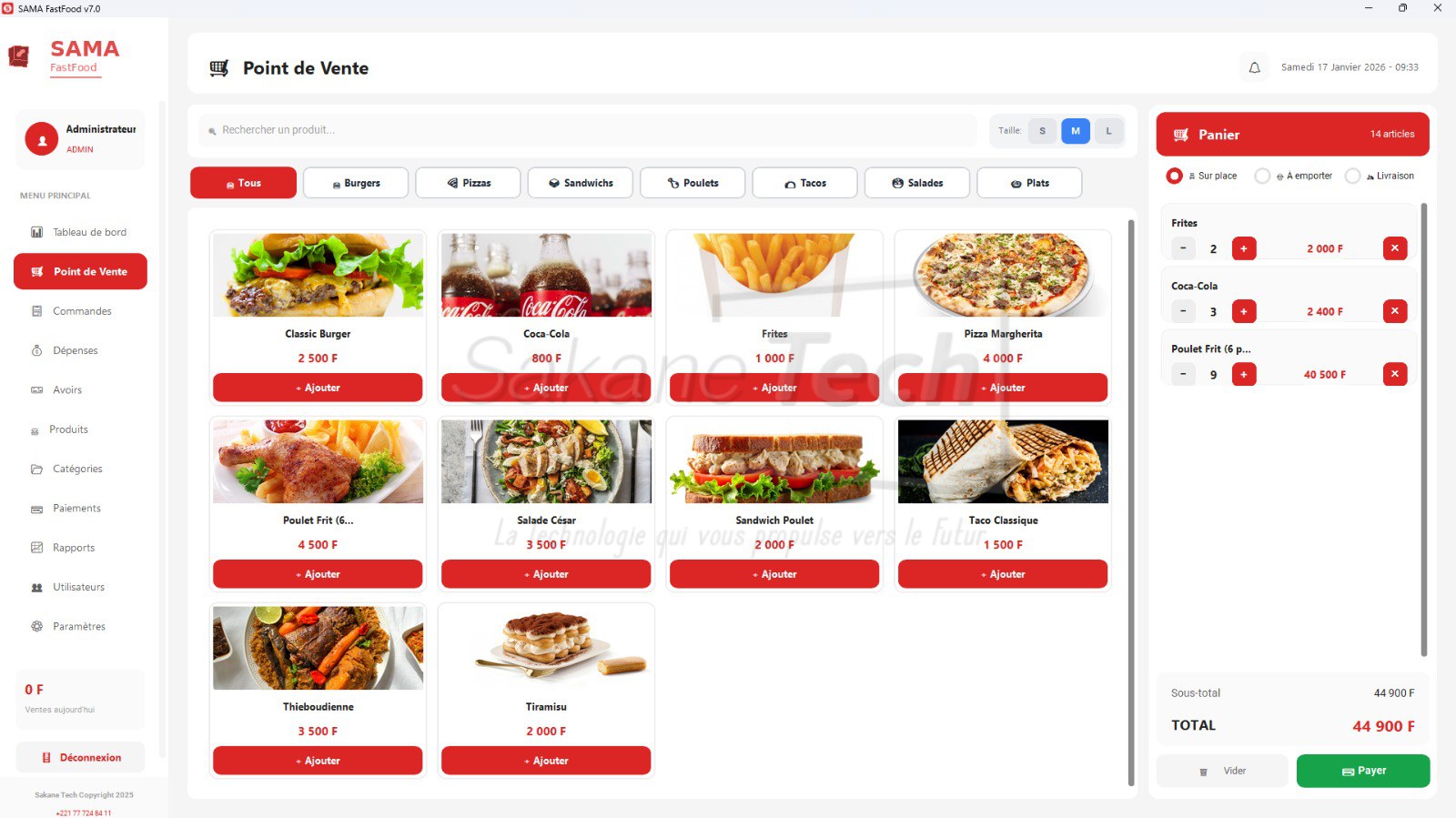 Logiciel SAMA Fast-Food avec IA - Licence à vie — Sakane Tech · Sakane Tech