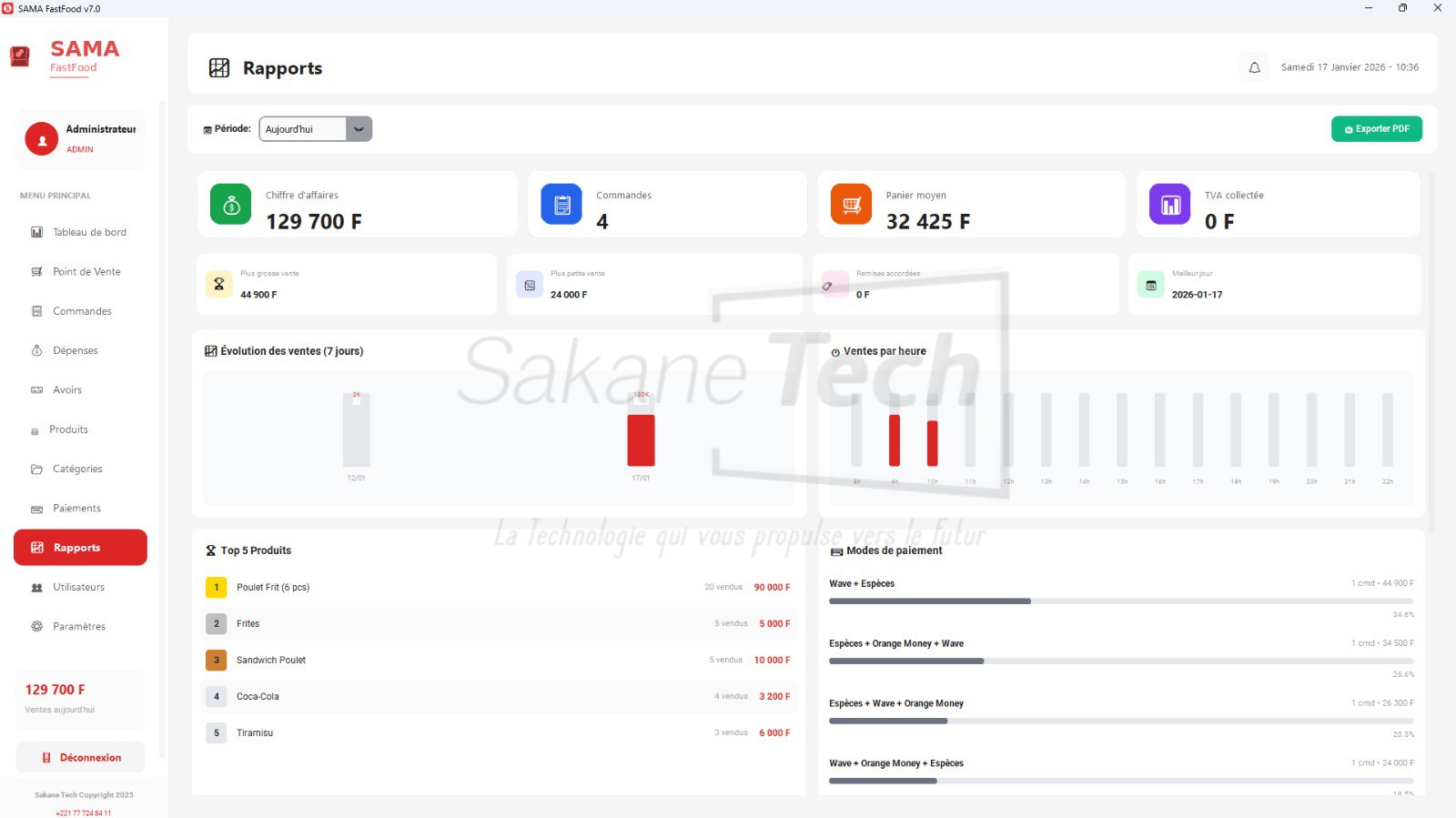 Logiciel SAMA Fast-Food avec IA - Licence à vie — Sakane Tech · Sakane Tech