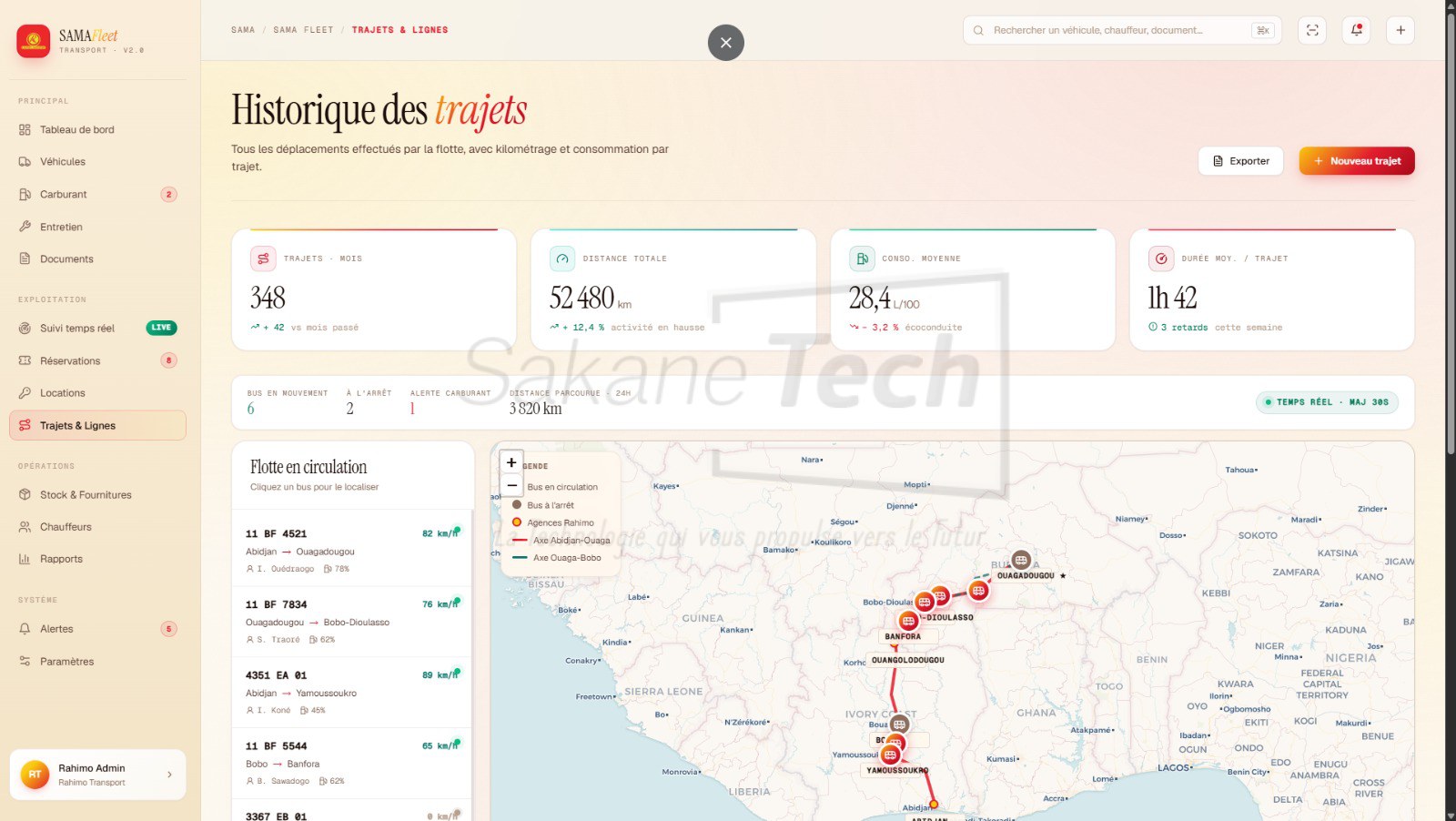 Logiciel SAMA Fleet — Gestion de flotte & transport de voyageurs avec IA - Licence à vie — Sakane Tech · Sakane Tech