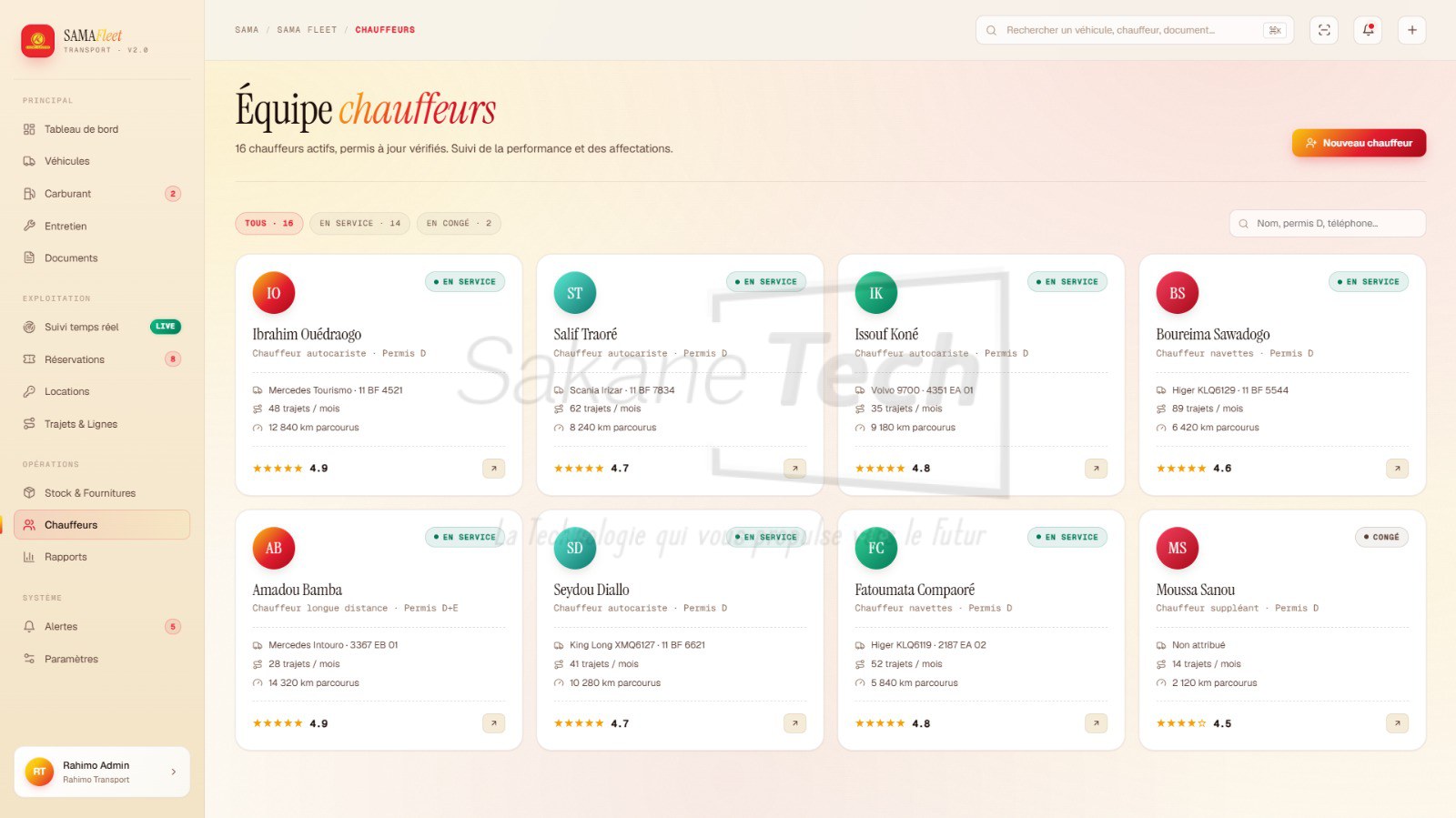 Logiciel SAMA Fleet — Gestion de flotte & transport de voyageurs avec IA - Licence à vie — Sakane Tech · Sakane Tech