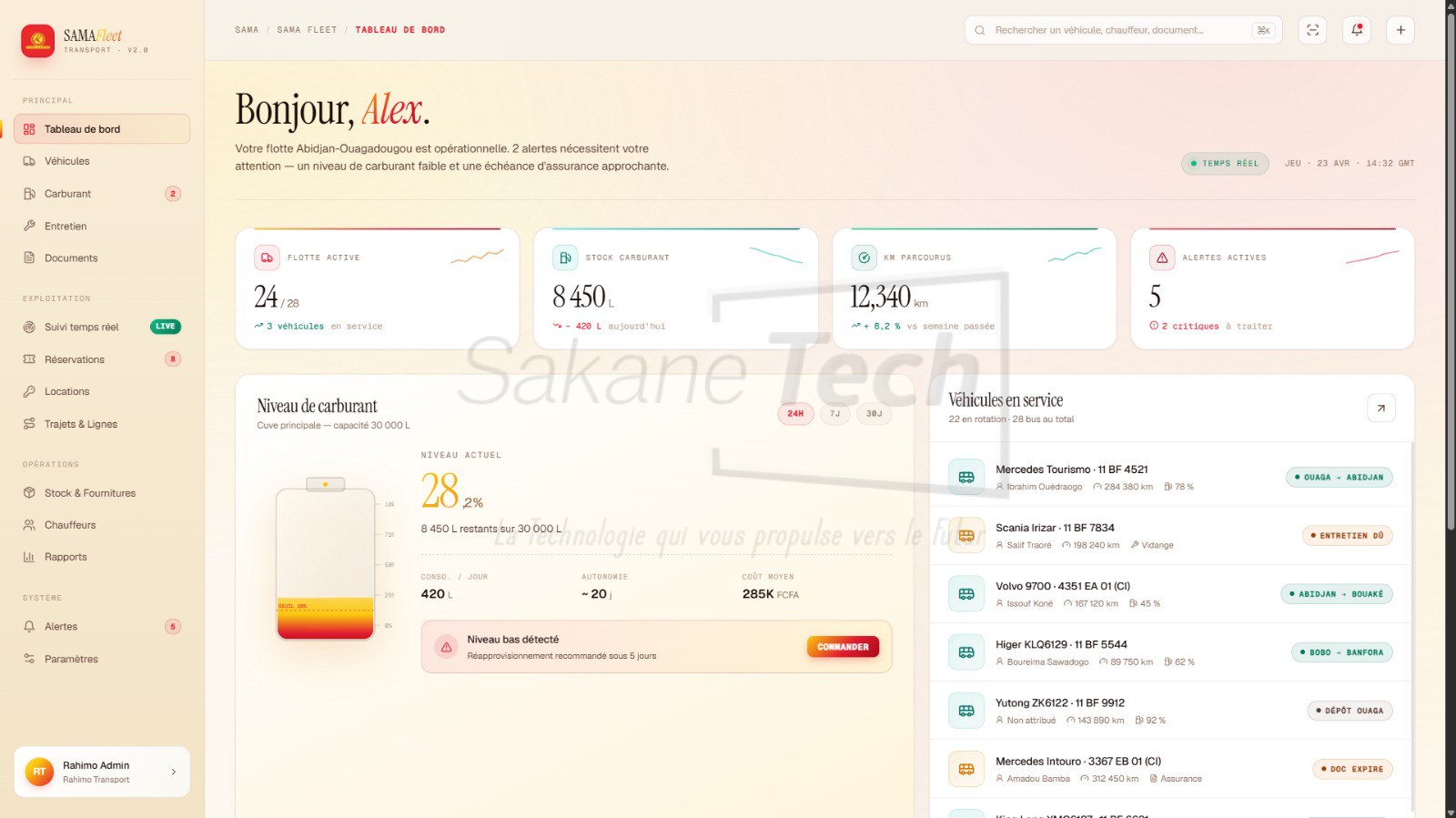 Logiciel SAMA Fleet — Gestion de flotte & transport de voyageurs avec IA - Licence à vie — Sakane Tech · Sakane Tech